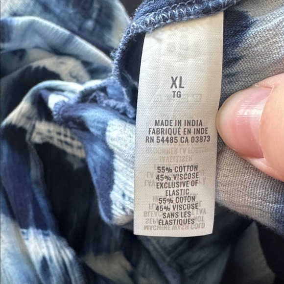 Aerie Maxi Dress Blue White Tie Dye Smocked Tube Strapless Boho Beach XL TG - Picture 5 of 5